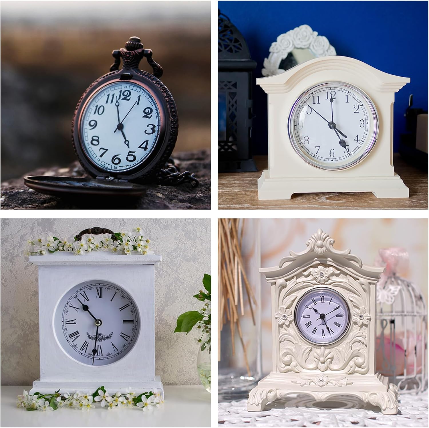 PATIKIL 2-1/2 Inch (65mm) Quartz Clock Insert, Miniature Round Quartz Movement Mini Arabic Numeral Clock Fit 55mm/2.17 Inch Diameter Hole for Home, Silver Tone