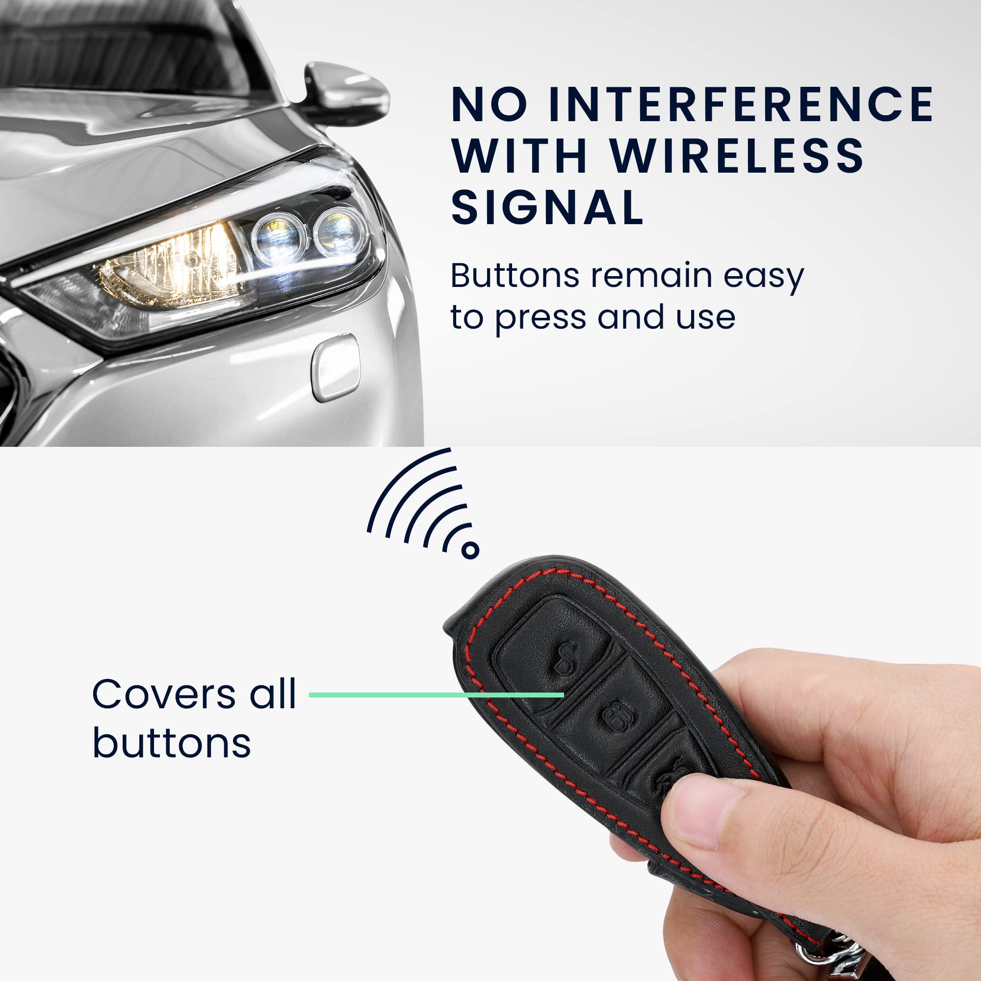 kwmobile Custodia Compatibile con Ford con 3 tasti Keyless Go - Cover Chiavi Auto Protezione Copri Telecomando - Copri Chiave Copertura Don't touch my Key