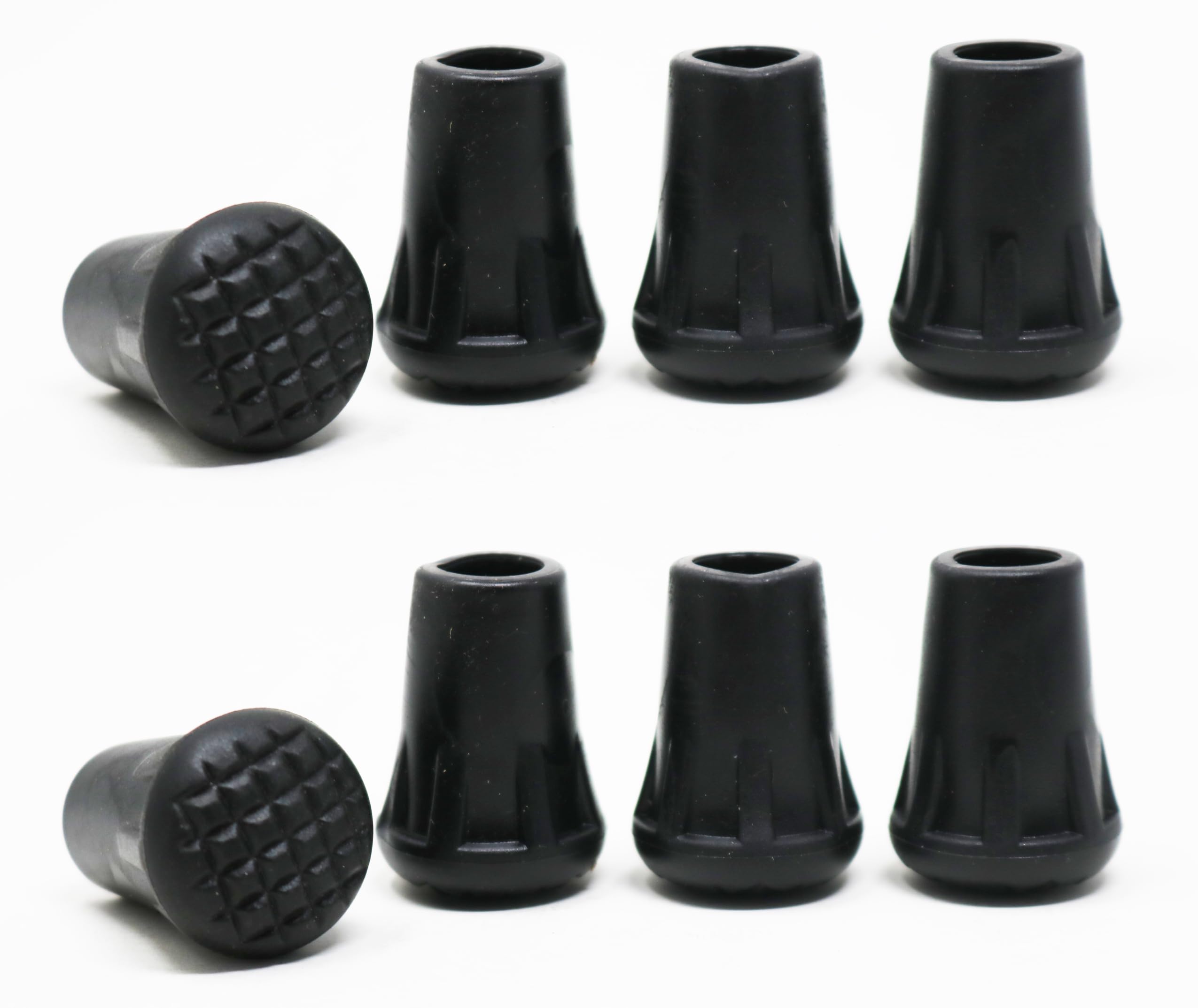 fiXte Small Replacement Walking Stick Cane Crutch Hiking Pole Rubber End Ferrule Black 11mm (8)
