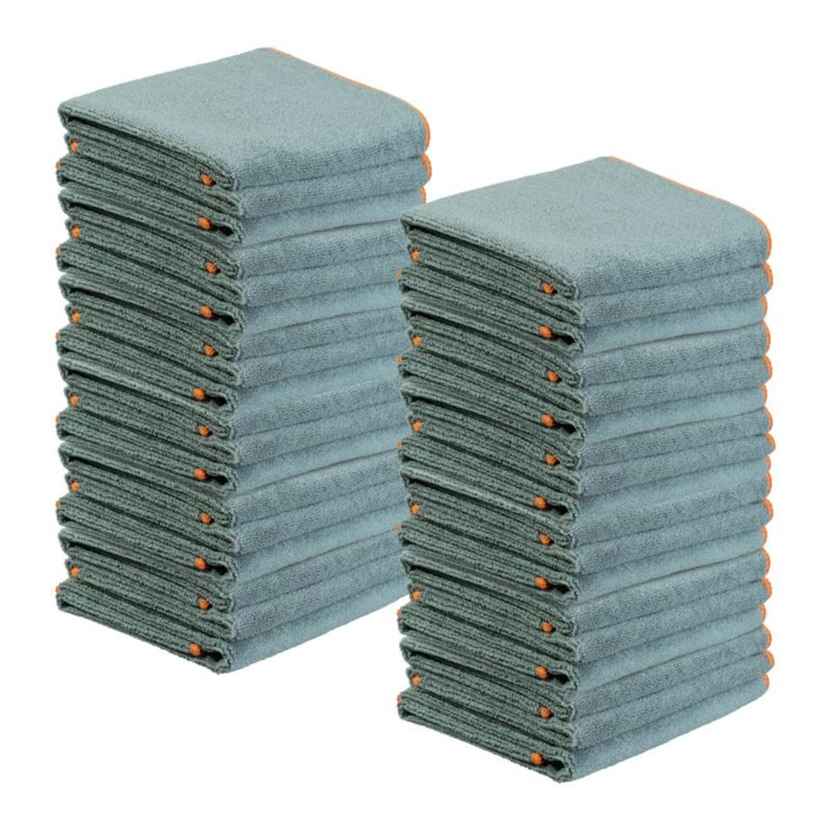 Superio Grey Microfiber Cleaning Cloth for Cars Kitchen Bathroom 16x16 Miracle Cloth Lint Free Rags for Cleaning House
