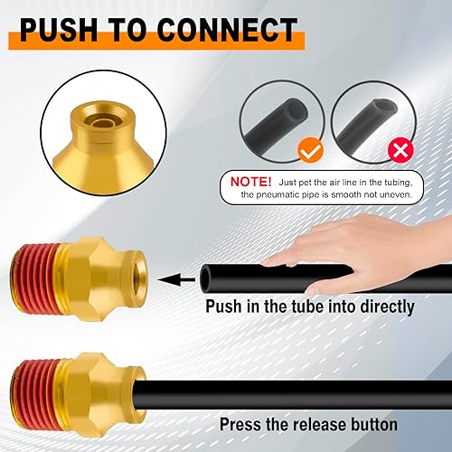Miniatura 3 de 5 accesorios de aire DOT de latón de 14 pulgadas, accesorios de empuje para conectar, tubo macho recto de 14 pulgadas OD x 38 pulgadas NPT línea de