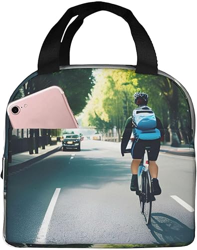 Lonchera de trabajo, bolsa de almuerzo de viaje para automóvil y bicicleta, para mujeres y hombres, contenedor de almuerzo aislado reutilizable de