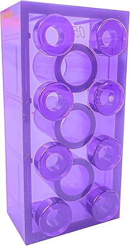 Minizfigs 2 x 4 púrpura tranparent 100 piezas de ladrillos clásicos de construcción de ladrillos imprescindibles para el aula de niños, bloques