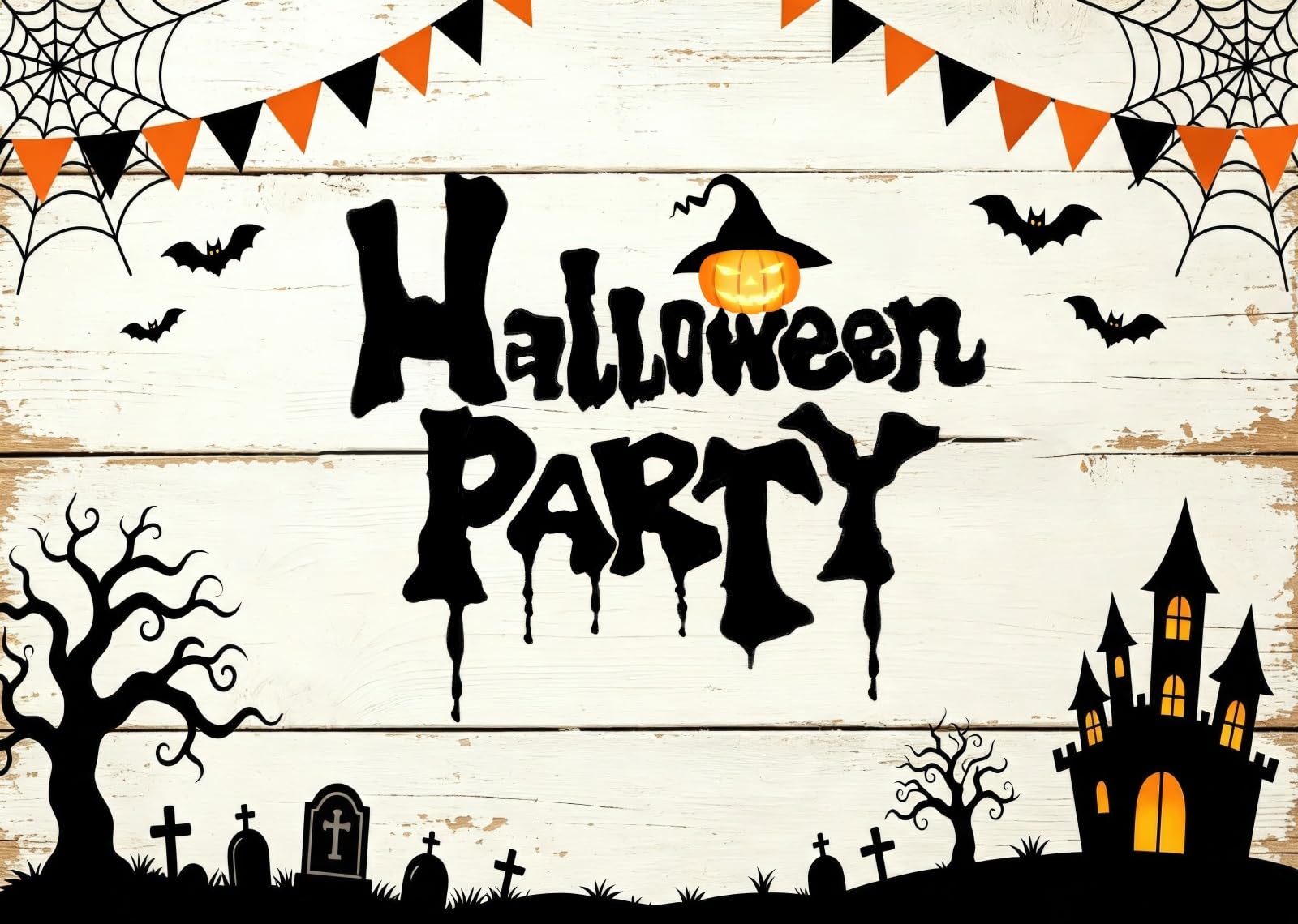 15x10FT (4.6x3m) Festa Halloween Casa Infestata Sfondo Fotografico