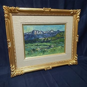 Amazon｜309 絵画 油彩 油絵 風景画 霧ヶ峰風景 額装 額縁付き
