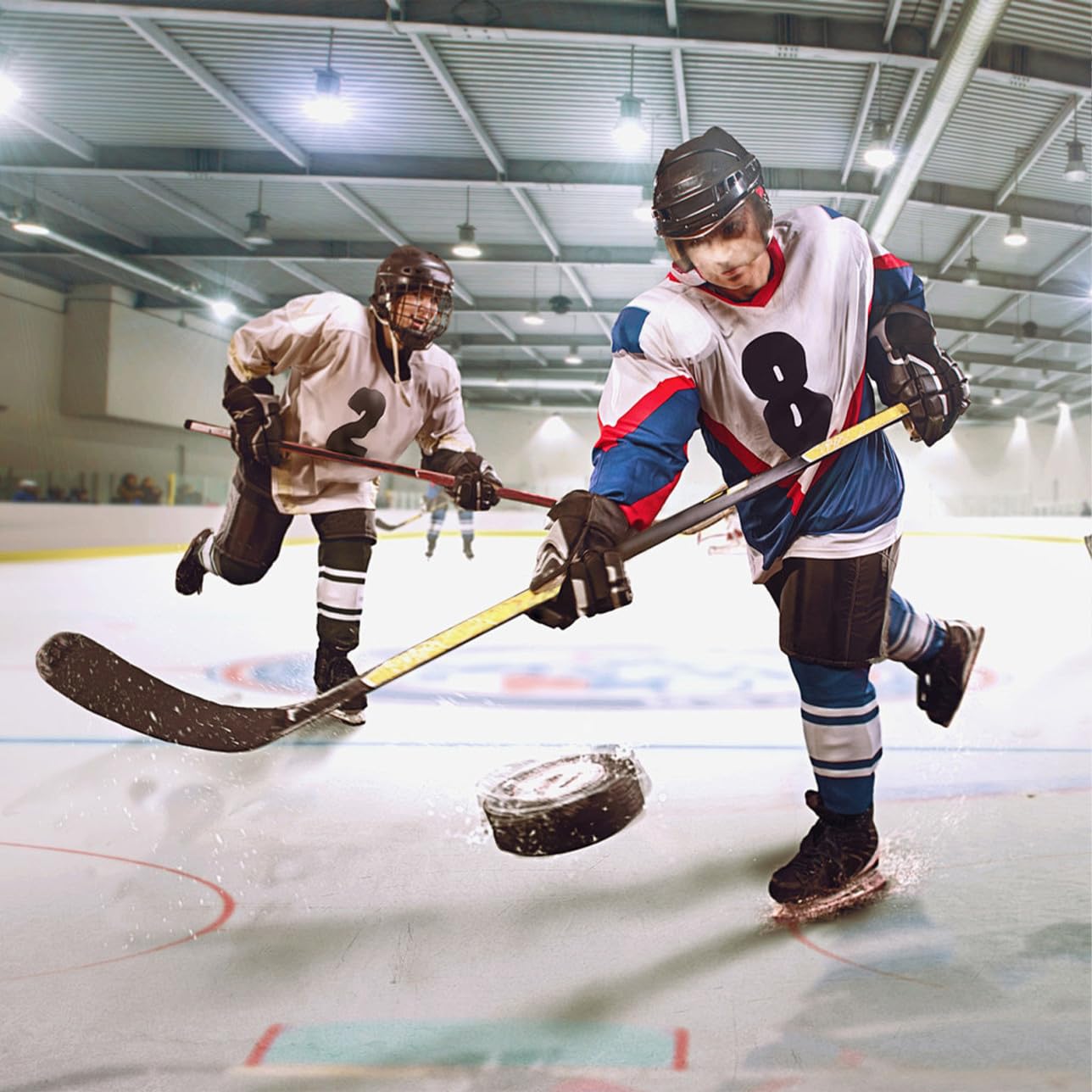 Palets D’entraînement de Hockey sur Glace 9 Pièces en Caoutchouc Noir