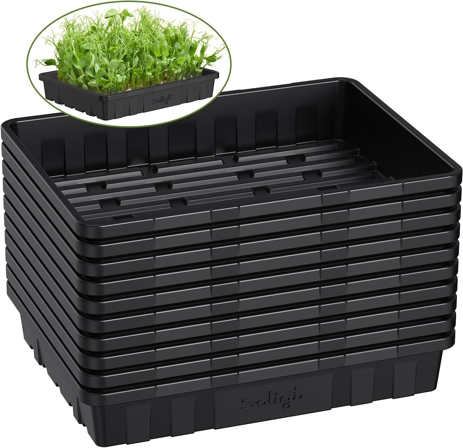 Living Whole Foods 50 Plant Growing Trays (No Drain Holes