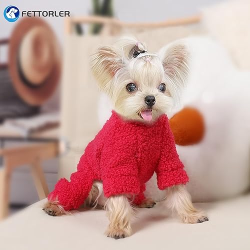 Miniatura 5 de Pijama de forro polar de peluche para perros pequeños y niñas, pijamas cálidas de invierno para cachorros, ropa de suéter para clima frío, abrigo