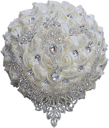 Qike Handgefertigter Luxus Hochzeit Brautstrauß Große Seidenrose Holding Toss Kü