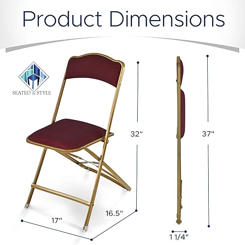 Miniatura 2 de Sillas plegables elegantes de lujo para fiestas asiento de vinilo de alta calidad almacenamiento compacto juego de 4