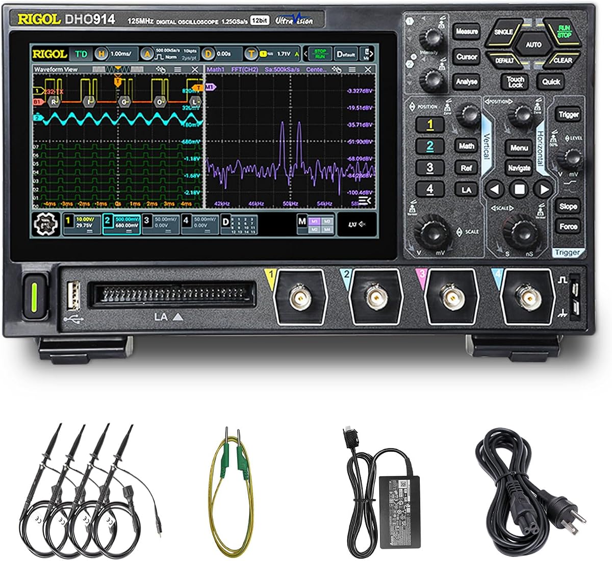 RIGOL DHO914 Digital Oscilloscope, 125MHz, 4 Channel, 1.25GSa/s, 12-Bit