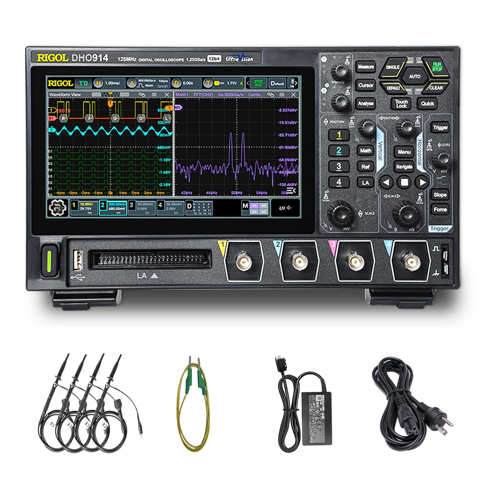 RIGOL Digital Oscilloscope DHO914 125MHz Frequency Band + 12-bit Vertical Resolution + Maximum 1.25 GSa/s Sample Rate + 4 Analog Channels-image-38