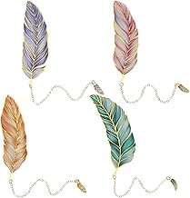 Ouligay 4 Stück Feder Lesezeichen Metall, Elegant Geschenk für Buchliebhaber Frauen Beste Freundin Geburtstagsgeschenk, Feather Bookmark für Leseratten Lehrerin Freundschaft Geschenke Bücher Zubehör