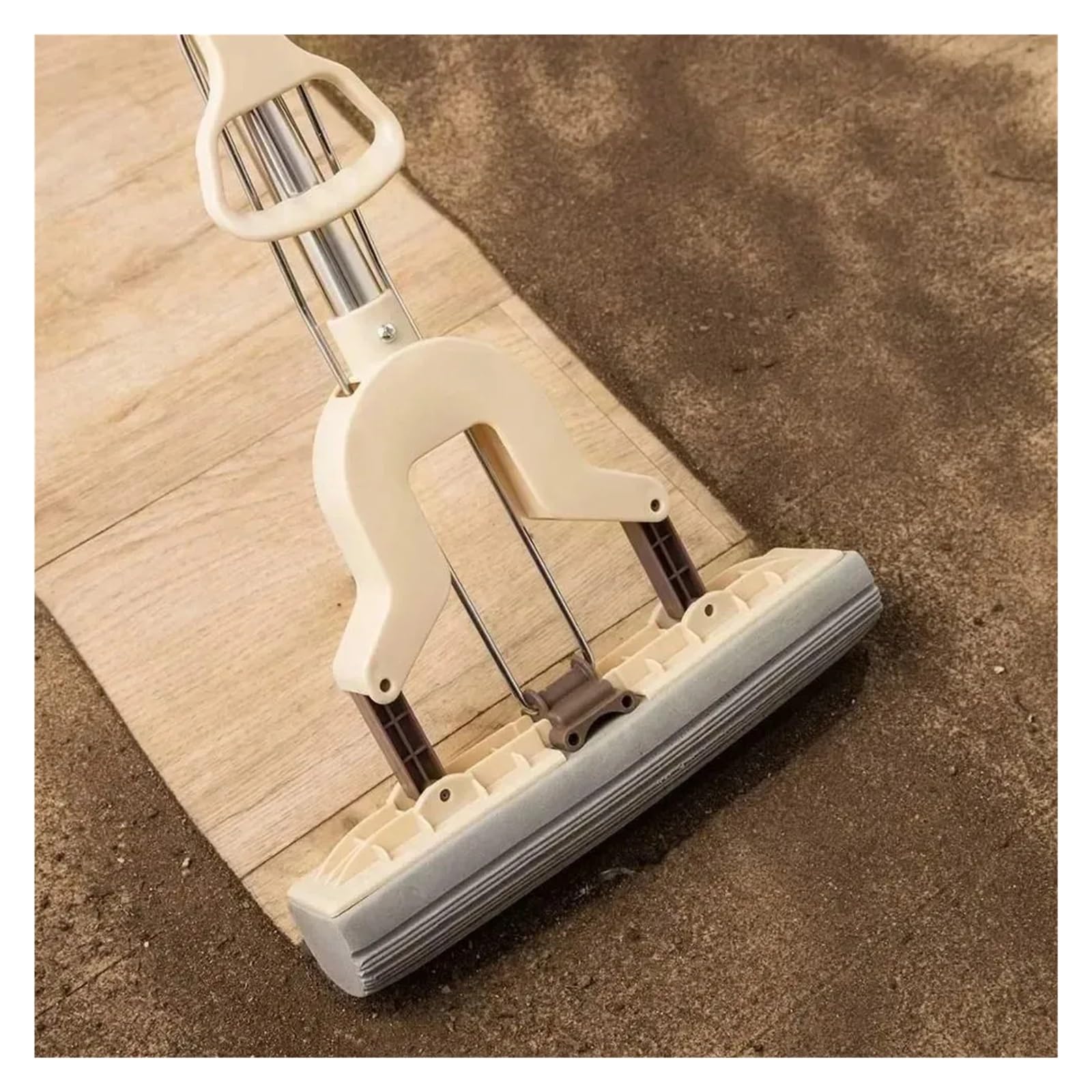 Mopa autodrenante para baldosas de madera, herramienta de limpieza doméstica de 3 cabezales para paredes y techos, diseño giratorio eficaz para un uso fácil