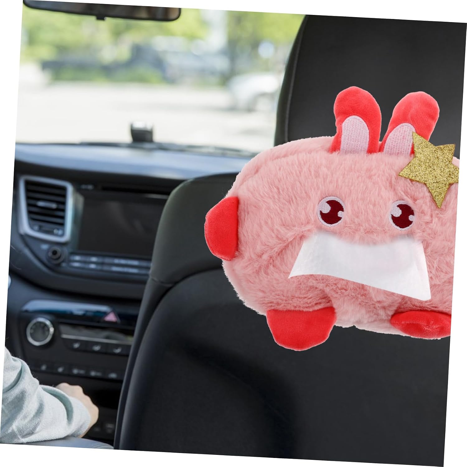 Cute Plush Car Tissue Box Holder Xmas Hanging Organizer for Home image 4