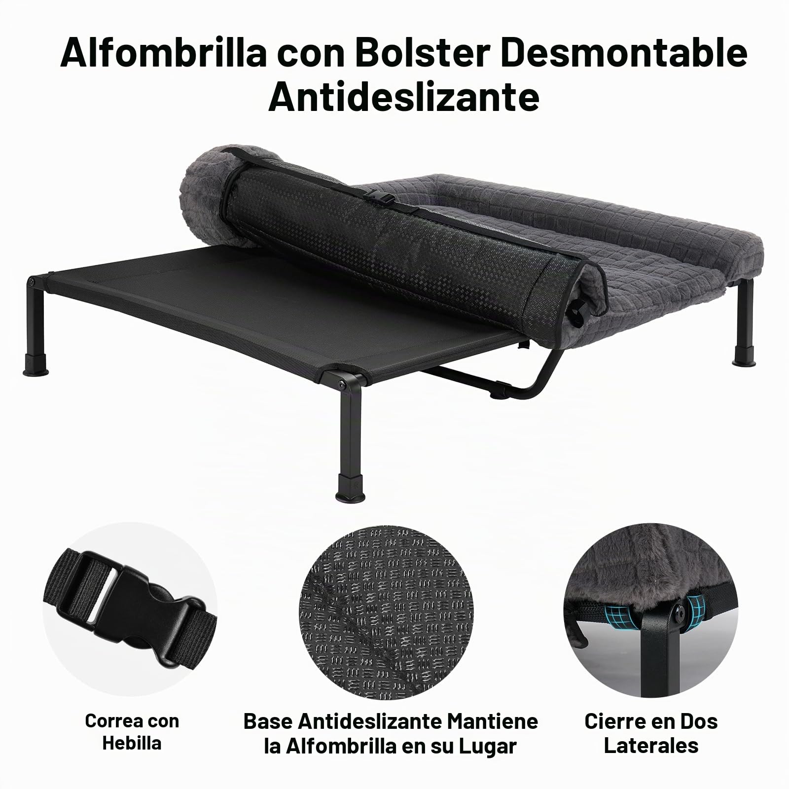 Veehoo Cama Elevada Perro Extragrandes, XXL Cama Refrescante Perro Verano | Sofás Cama con Almohadón Desmontable y antideslizante,comodidad durante todo el año para interior y exterior, 134 x 94 cm