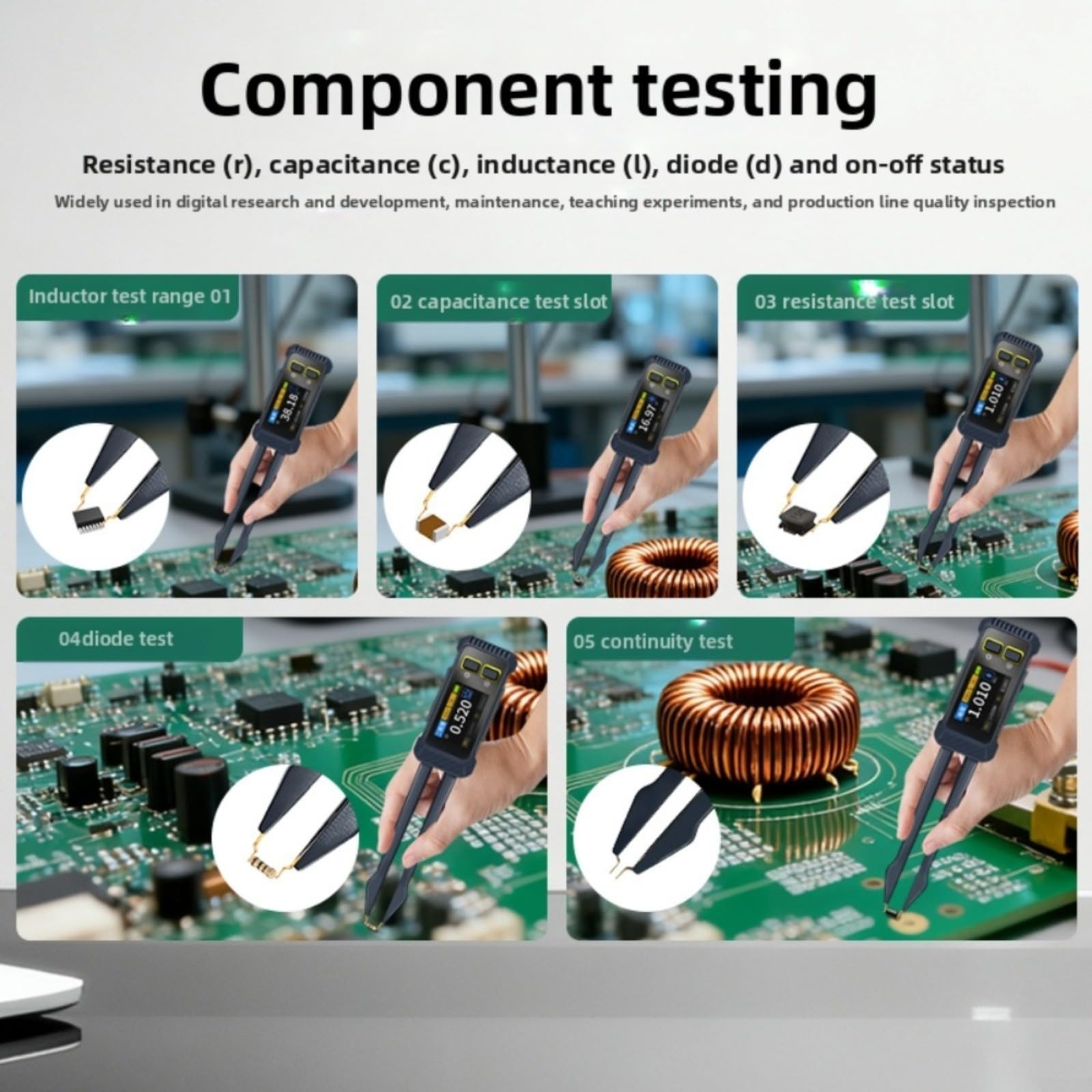 JD-1795 LCR-Multimeter Mit Präzisionsmessung Für Widerstand Kapazität Und Induktivität Von Für SMD-Bauteilen Tragbares Design Mit Typ-C-Ladefunktion