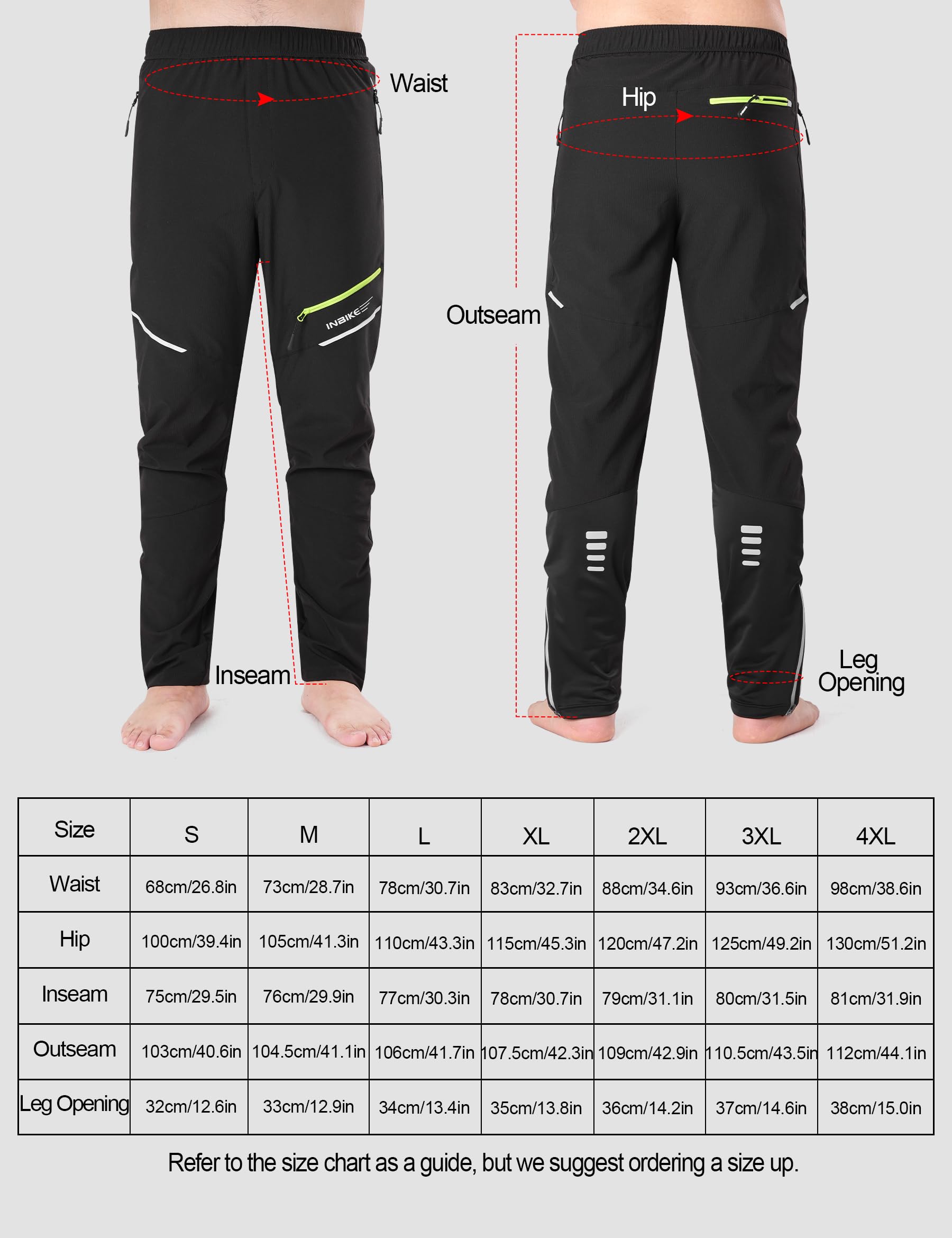 INBIKE Pantalon de Cyclisme Homme Respirant Élastique Pantalons Velo Softshell VTT Outdoor Pantalons de Sport Homme