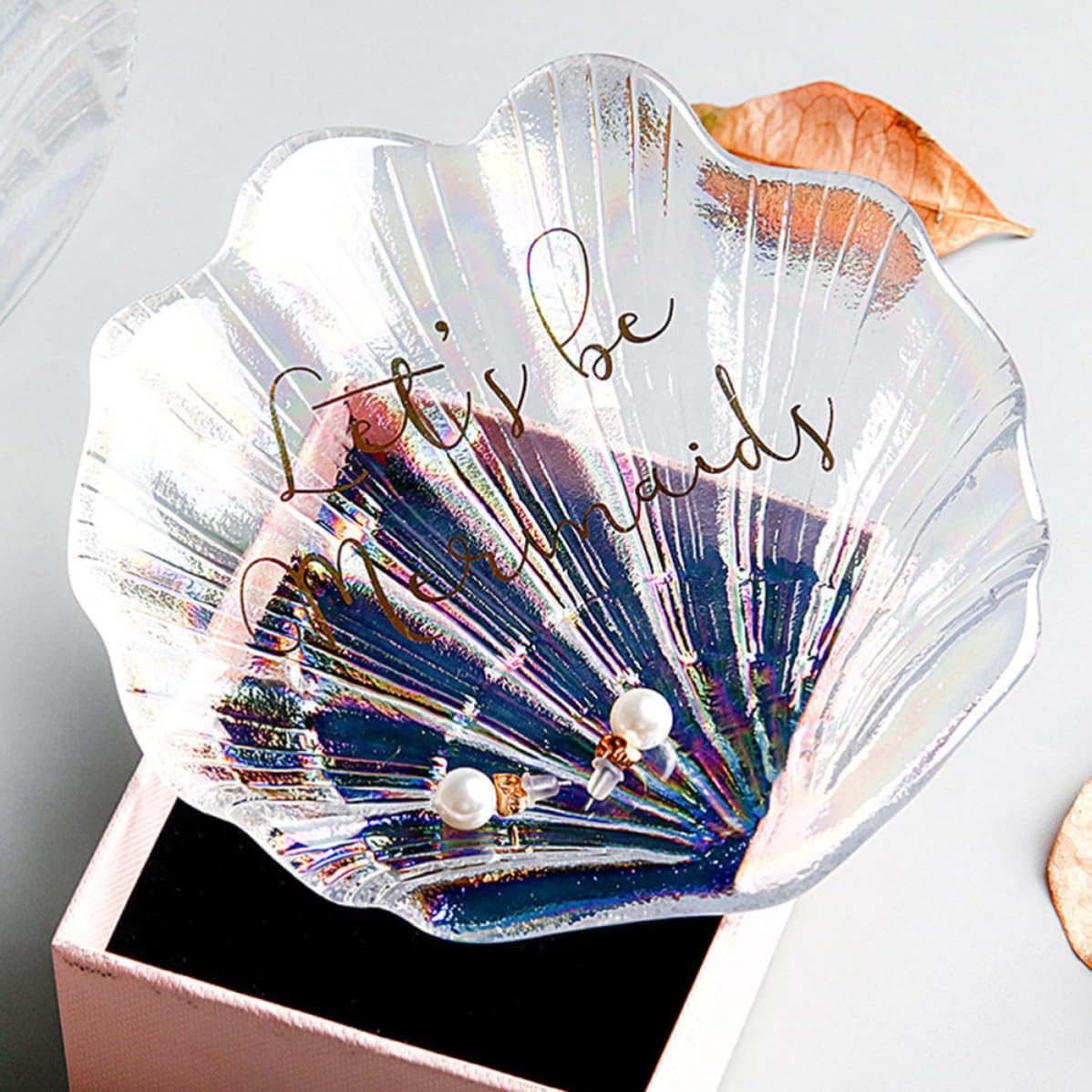 NOLITOY Fashion Shell Shape Glass Jewelry Dish for Earring and Hair Band image 5