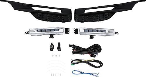 Miniatura 8 de ECOTRIC Luces antiniebla LED de alta potencia compatibles con Honda Accord Sedan 4Dr 2016 2017 con interruptor, cubiertas de bisel y cableado de relé