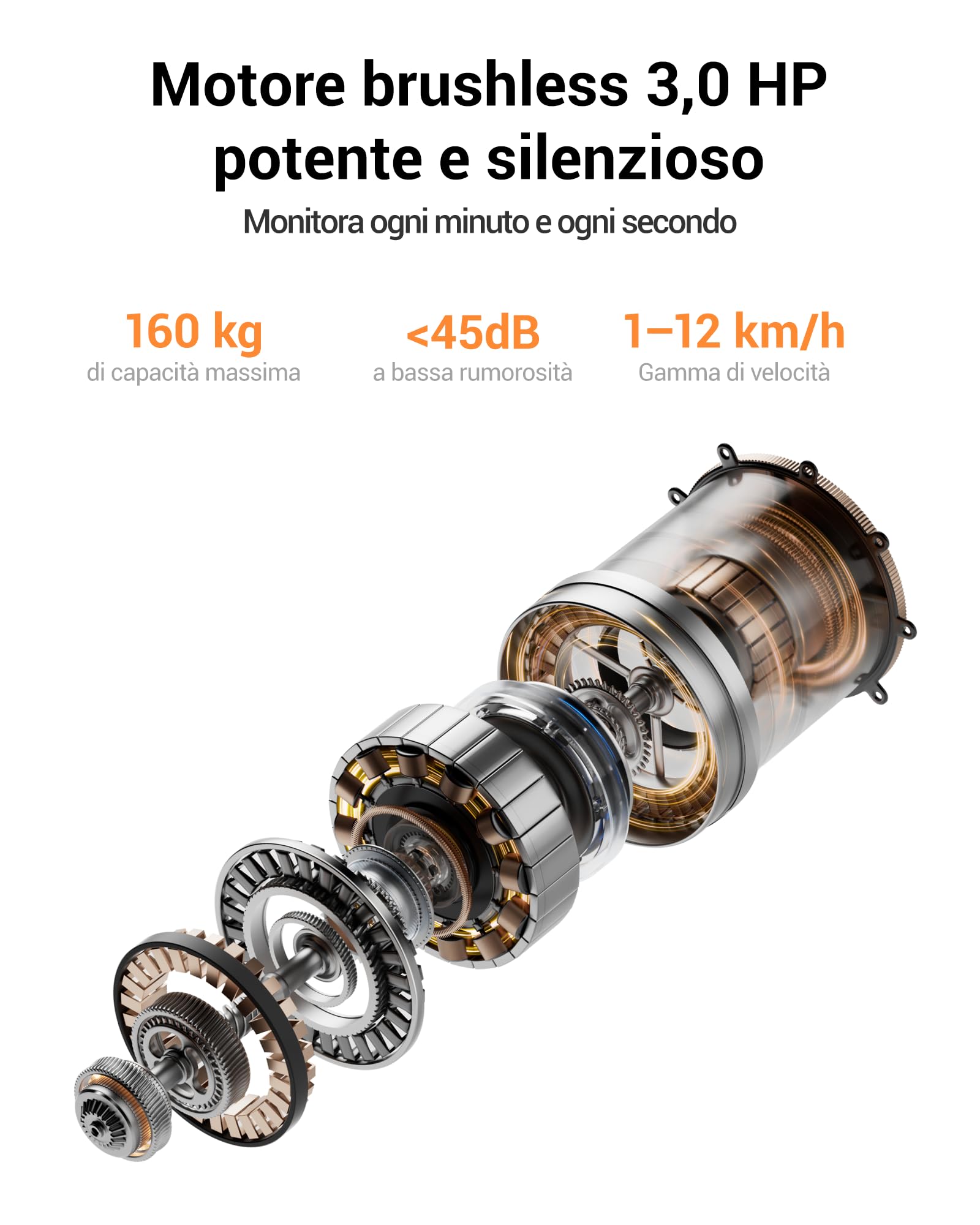 UMAY Tapis Roulant con Inclinazione 18% Automatica, 12KM/H, 160 KG | Tapis Roulant Elettrico, 3,0 HP Tapirulan Pieghevole per Casa e Ufficio