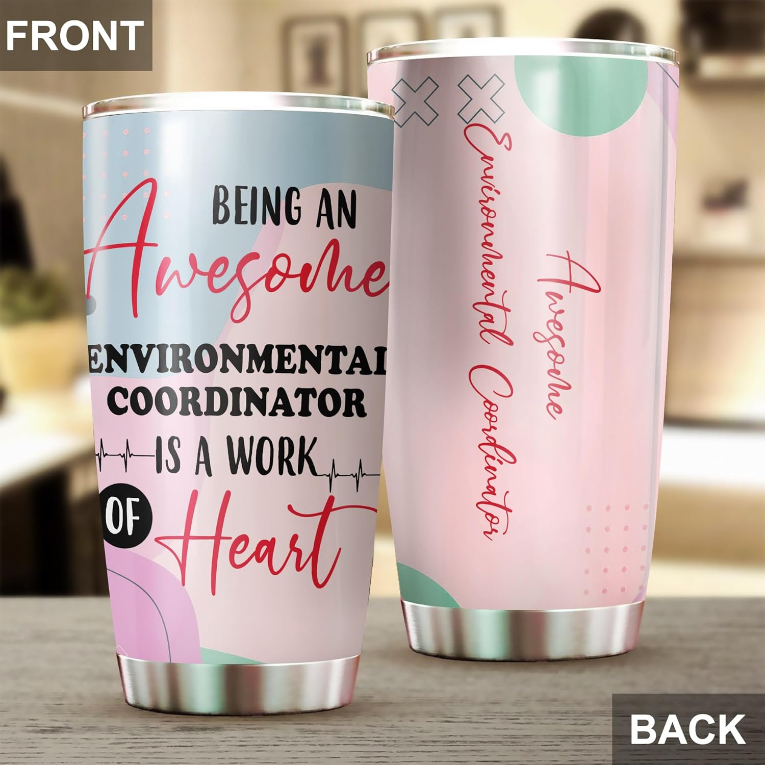 Awesome Environmental Coordinator Tumbler Stainless Steel 20oz, Funny Environmental Coordinator Gifts Bulk For Birthday Christmas, Office Gifts For Men Women Work Friend Coworker Driking Coffee Cup