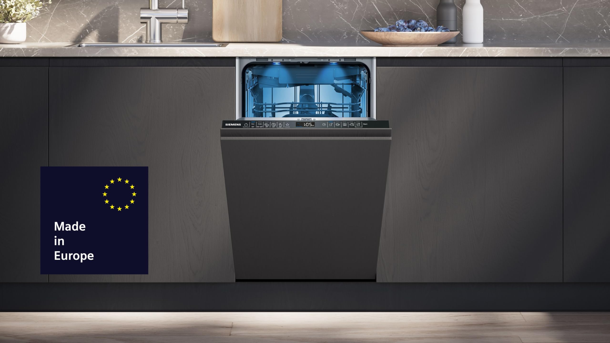 Siemens iQ500 SR65ZX22ME Geschirrspüler Vollintegriert 45 cm Besteckschublade AquaStop VarioSpeed