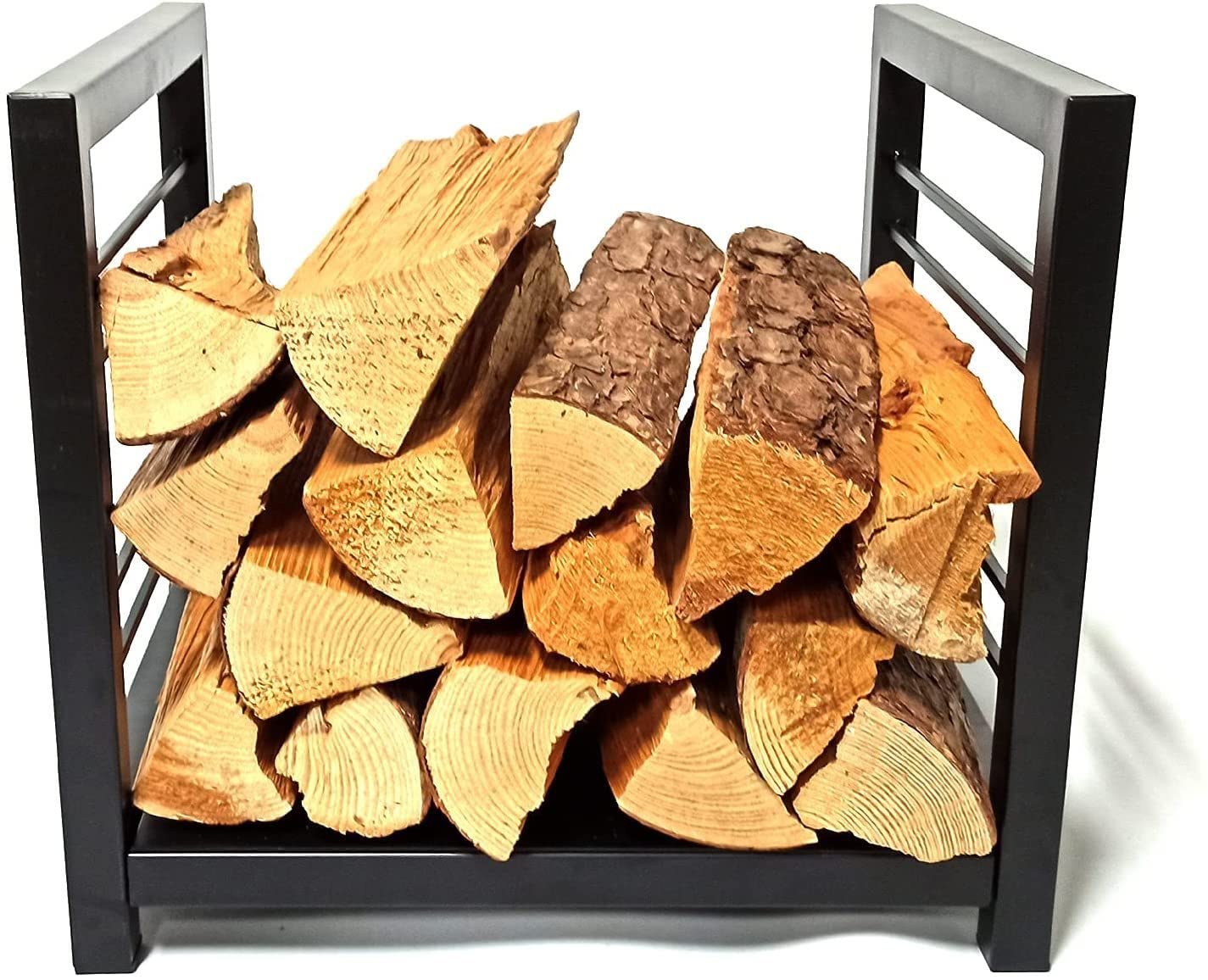 Support de stockage de bois de chauffage intérieur extérieur avec range-bûches