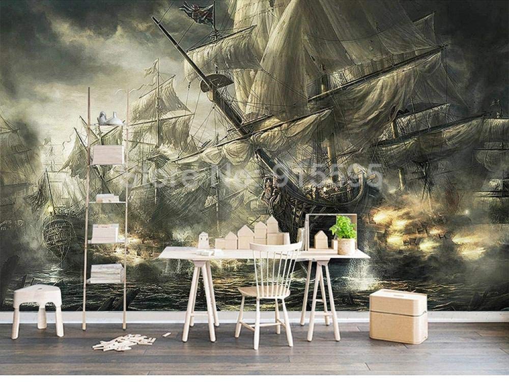 Papier peint photo 3D peinture à l'huile de bateau pour décoration murale raffinée