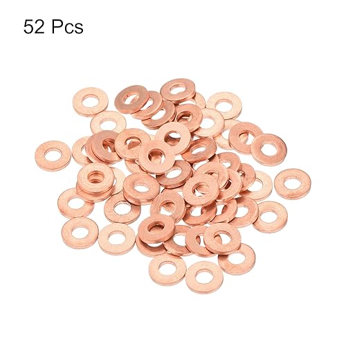 Miniatura 3 de MECCANIXITY 52 piezas de arandelas planas de cobre, arandelas de sello métrico de cobre mejoradas de 3x8x1mm para conexiones hidráulicas, tornillos,