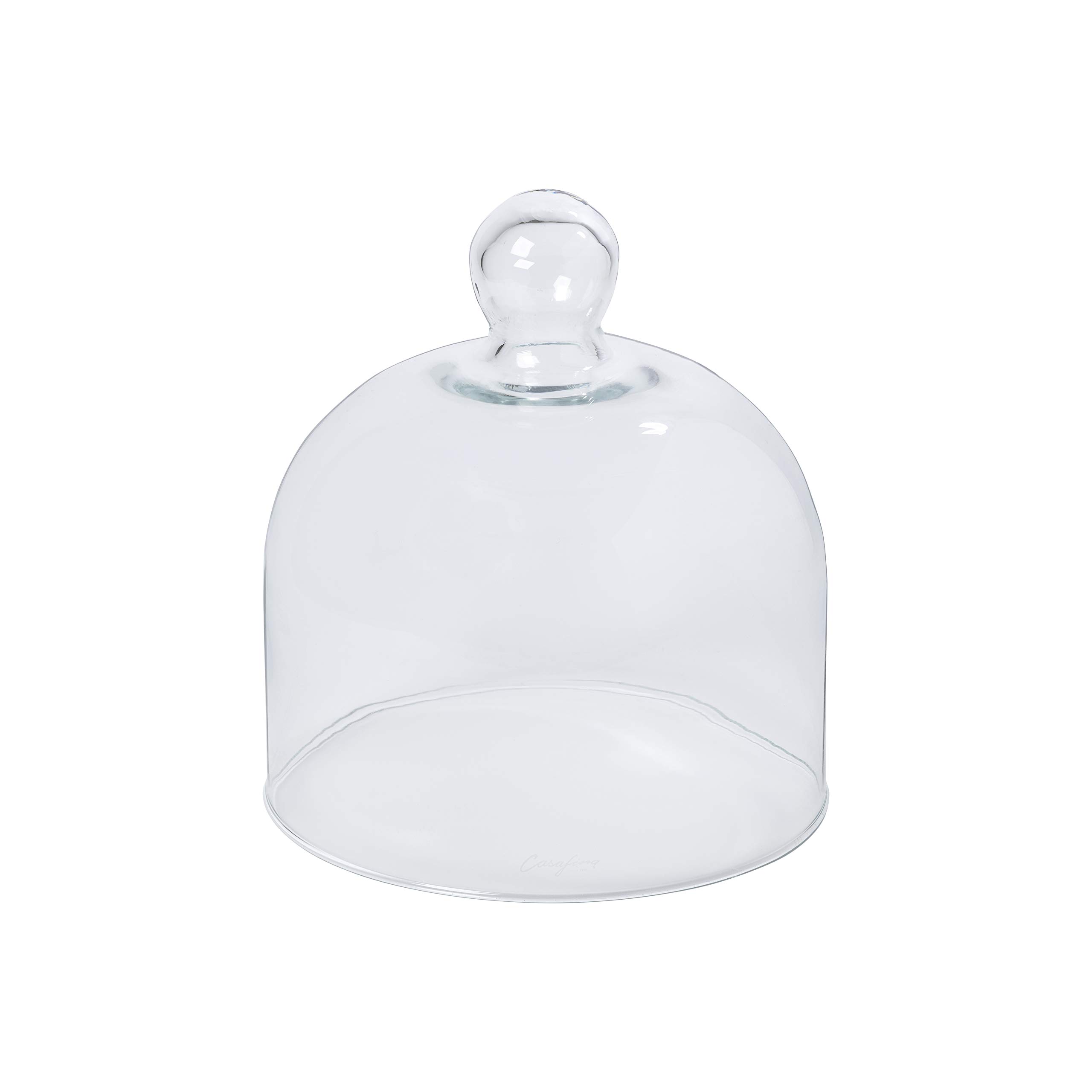 Casafina, Arcade collection, Mouth-blown handmade, Glass dome, Cake cover, Cloche, clear, 7''