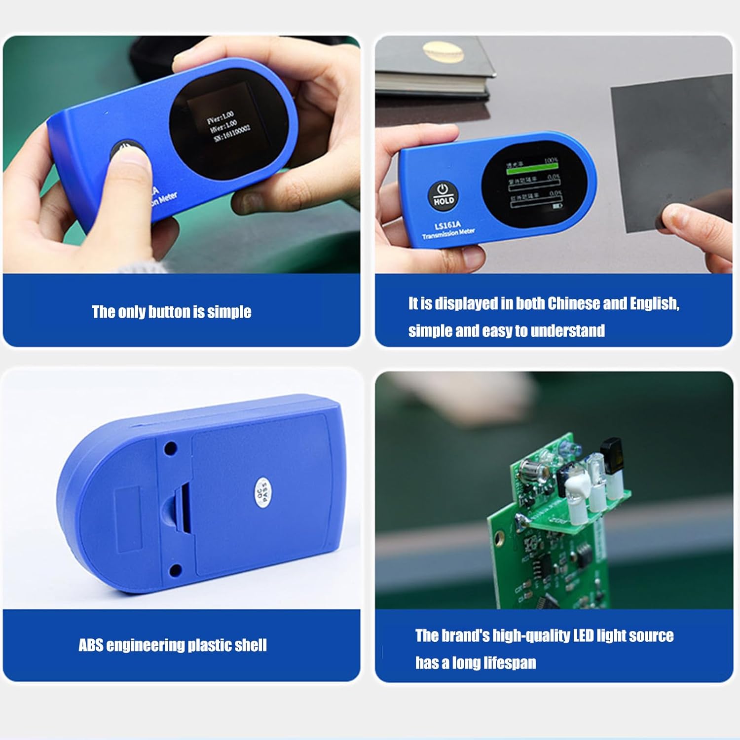 Double Mode Tint Meter with 940nm 1400nm Wavelengths Detection Tint Meter for Automotive Glass Film Evaluations Infrare Transmission Tester