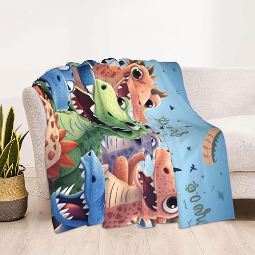 Miniatura 8 de MEILINWI Manta de dinosaurio para niños, manta de franela suave y cálida con estampado de dinosaurio para niños, manta personalizada para niños y