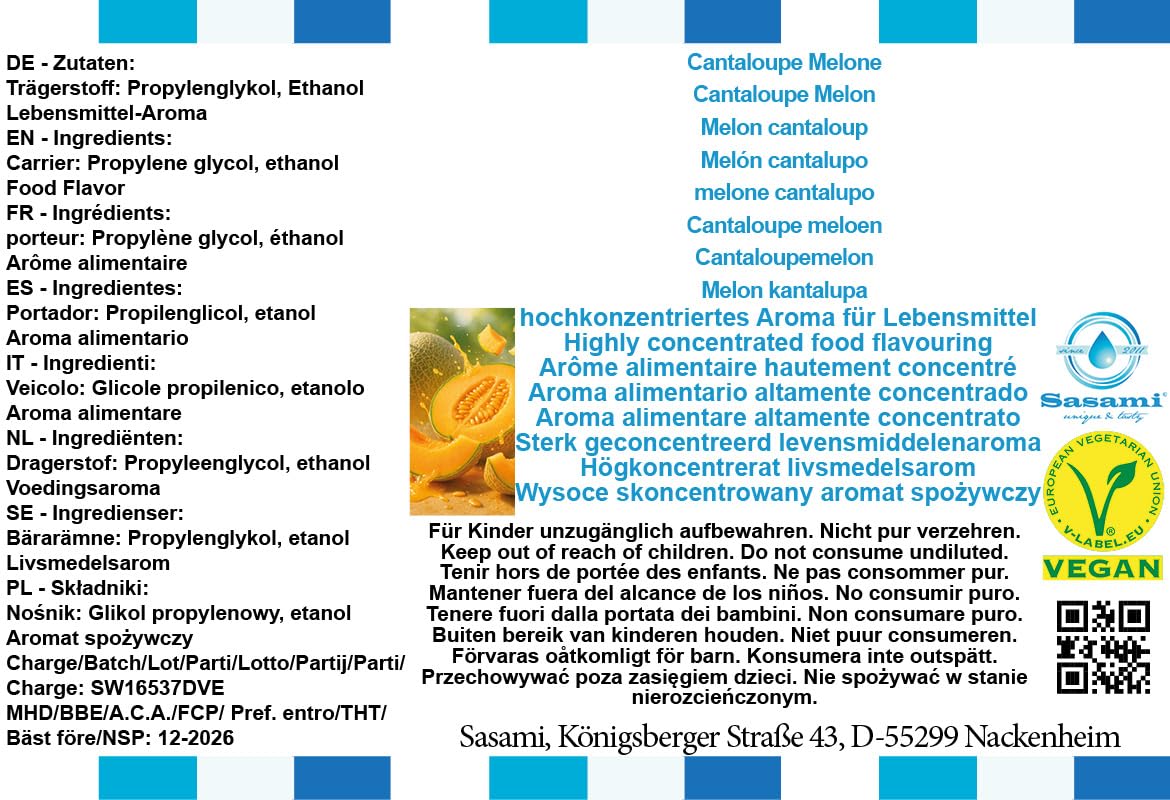Melon kantalupa aromat koncentrat – Wegański – Sasami – 100ml