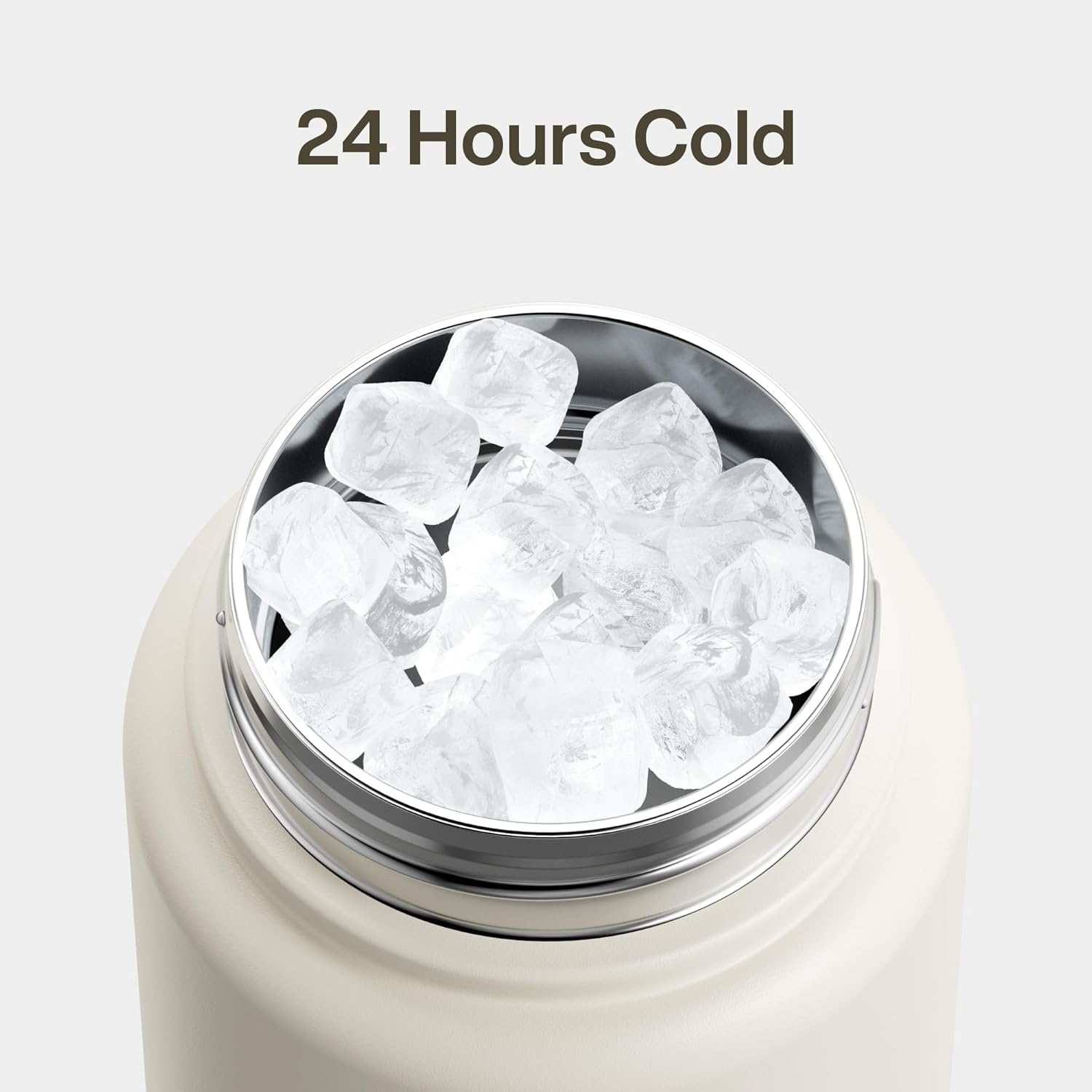 ENCOOL Insulated Water Bottle with Straw Stainless Steel Water Bottle, Leak-Proof, BPA-Free, Double Wall Vacuum Keeps Cold for 24 Hours for Sports, Travel, School (32 oz, Cream Moon) - Image 4