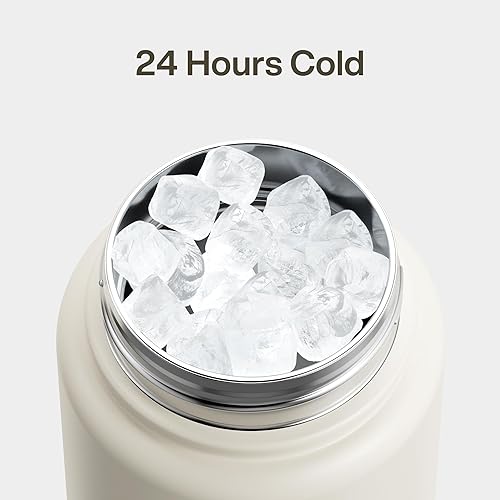 Miniatura 461 de ENCOOL Botella de agua aislada con popote, de acero inoxidable, a prueba de fugas, sin BPA, al vacío de doble pared que se mantiene fría durante 24