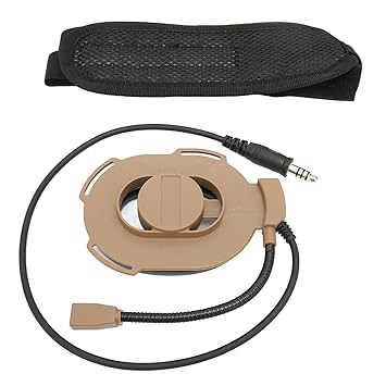 Adium Unilateral Earpiece, Plug and Play Sturdy Structure Motorcycle Unilateral Headset Ventilated Ear Cushions PU Tensile Wire for PD-780G for PD-788 for Hytera(Brown)