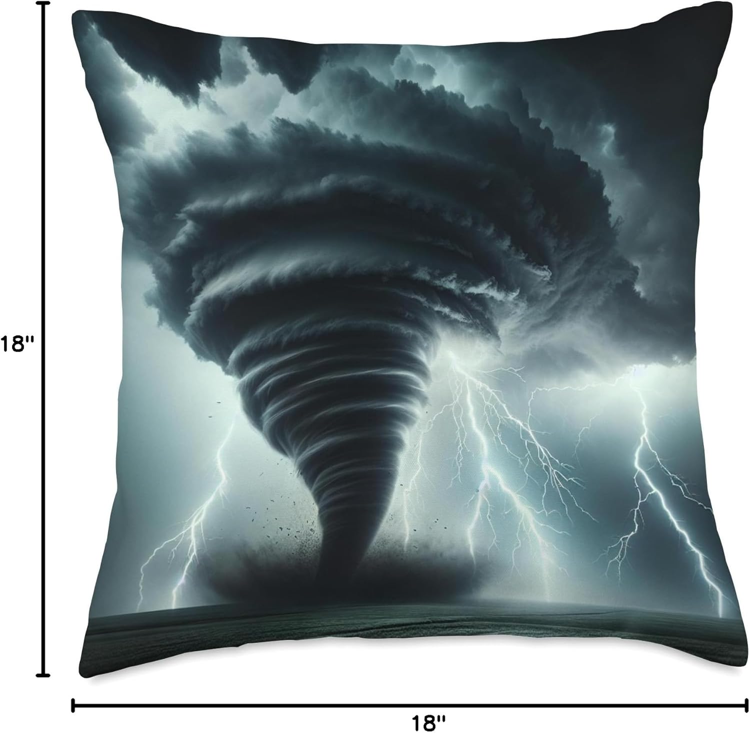 Tornado And Lightning Storm Throw Pillow