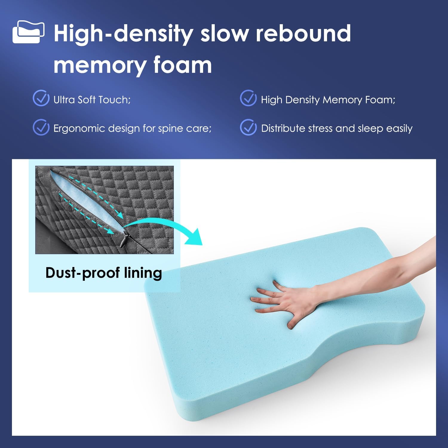 Leg Pillow for Side Sleepers, Memory Foam Knee Pillow for Side Sleeping, Leg Elevation Pillow for Hip/Back/Sciatica Pain Relief Helps Spine Alignment -18"x30" (4 INCHES) (Grey, L)