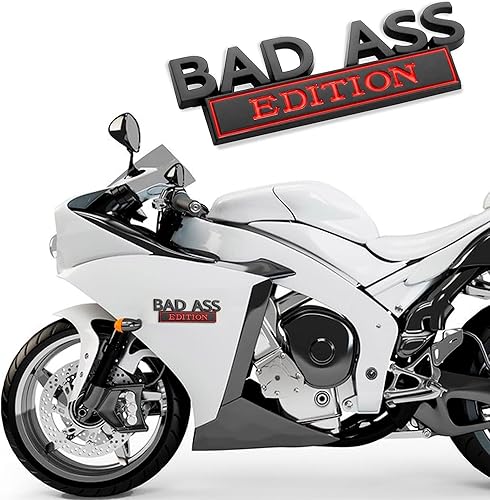 Miniatura 5 de GKCT1502BLRE-1 etiqueta de modificación de automóvil, calcomanía de guardabarros 3D, calcomanía para parachoques de auto Bad Ass, apto para SUV,