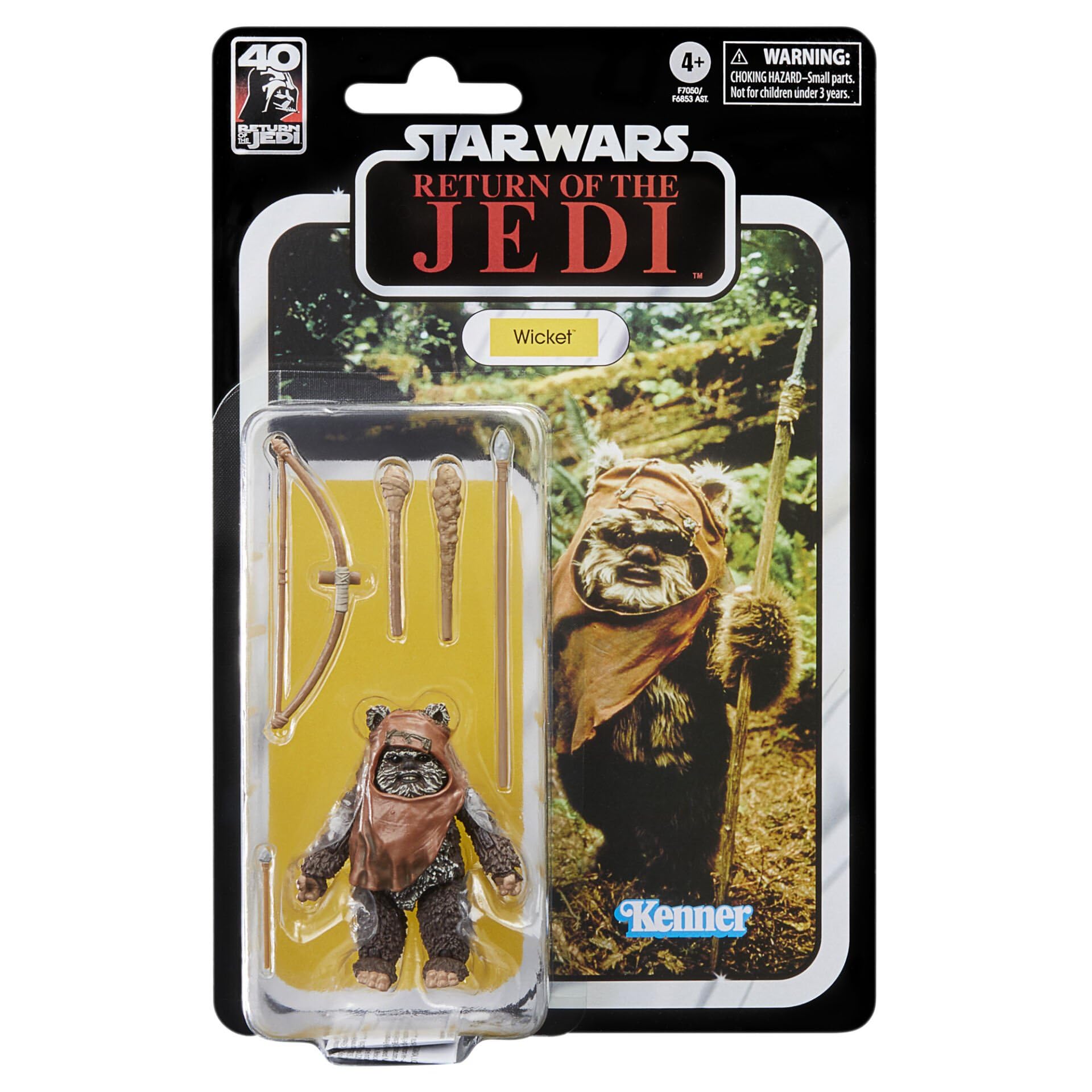 Star Wars Hasbro The Black Series - Wicket - Juguete a Escala de 15 cm - El Regreso del Jedi - Figura de colección del 40 Aniversario - Edad: 4, F7050 | Star Wars Figura de acción del 40 aniversario de 6 pulgadas (2023 Wave 1) - Wicket