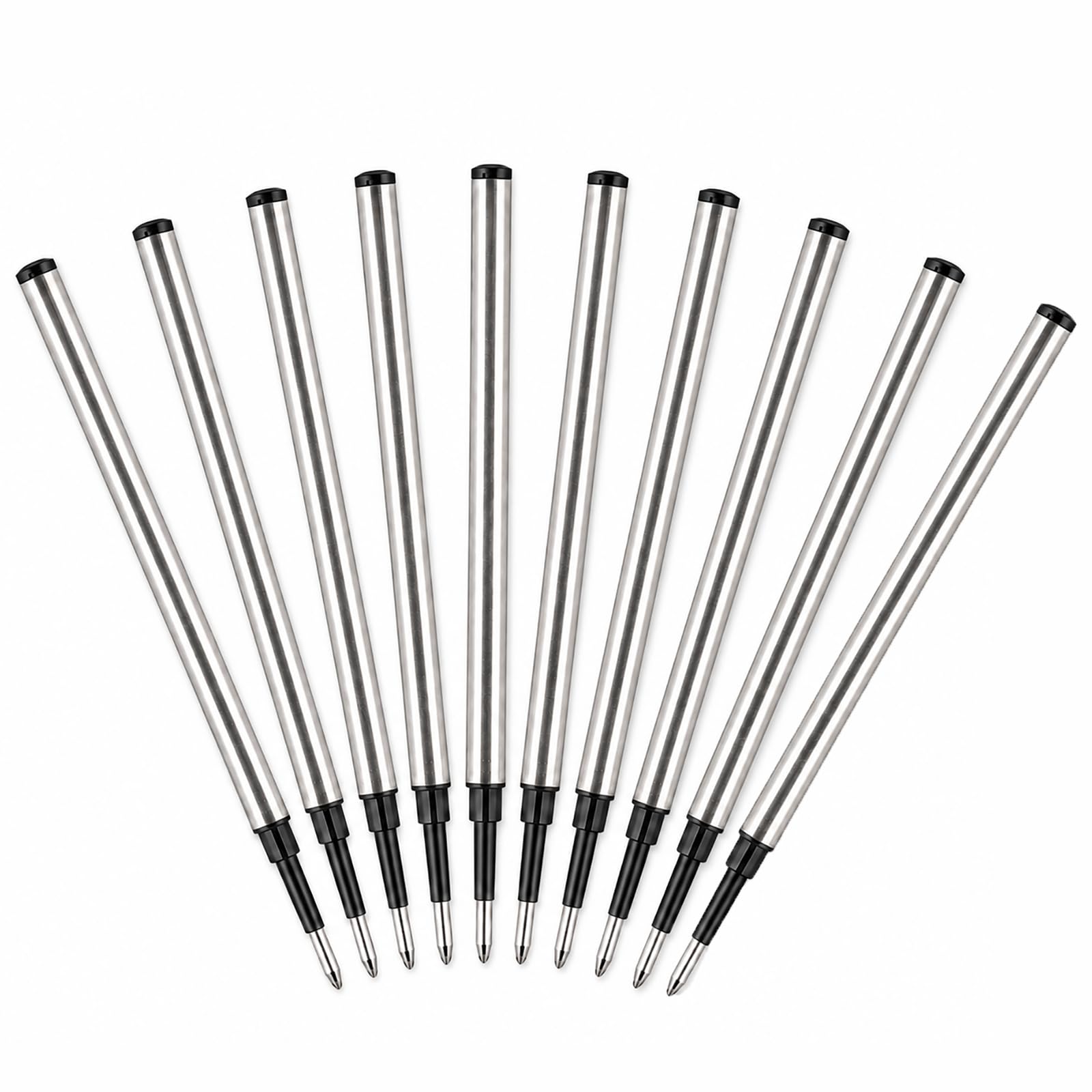 6 Stück Kugelschreiberminen, 0,5 mm, Roller-Nachfüllpackung, feine Spitze, Schwarz, Universal-Tintenpatronen für nachfüllbare Stifte, flüssiges Schreiben, schnelltrocknend, kompatibel mit