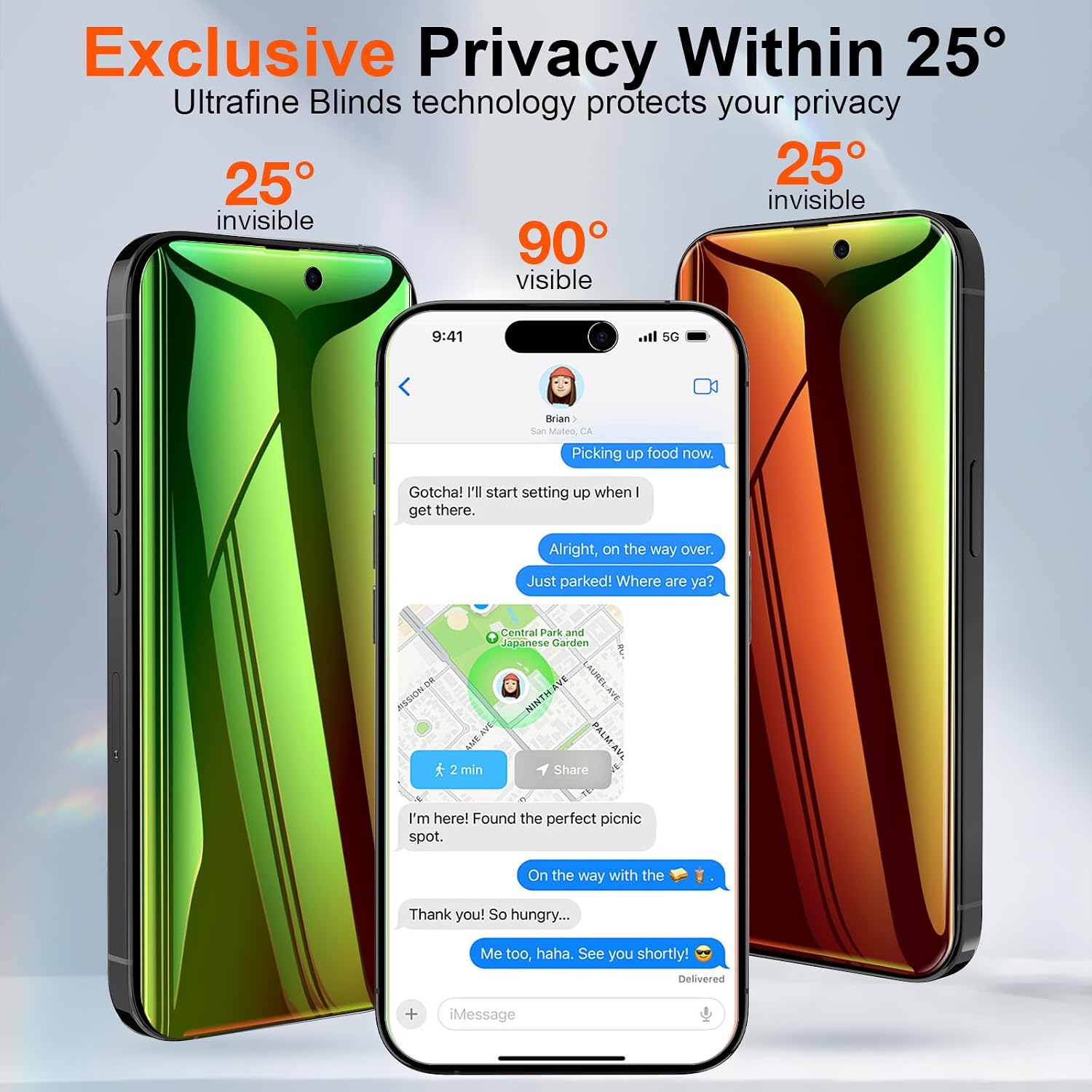 Fotbor Compatible with iPhone 17 Pro Max Privacy Screen Protector, 2 Pack Colorful Gradient Anti-Spy Anti-Blue Light 7H Hardness Private Film [Auto-Alignment Tray], No Peeling Shatterproof Bubble Free