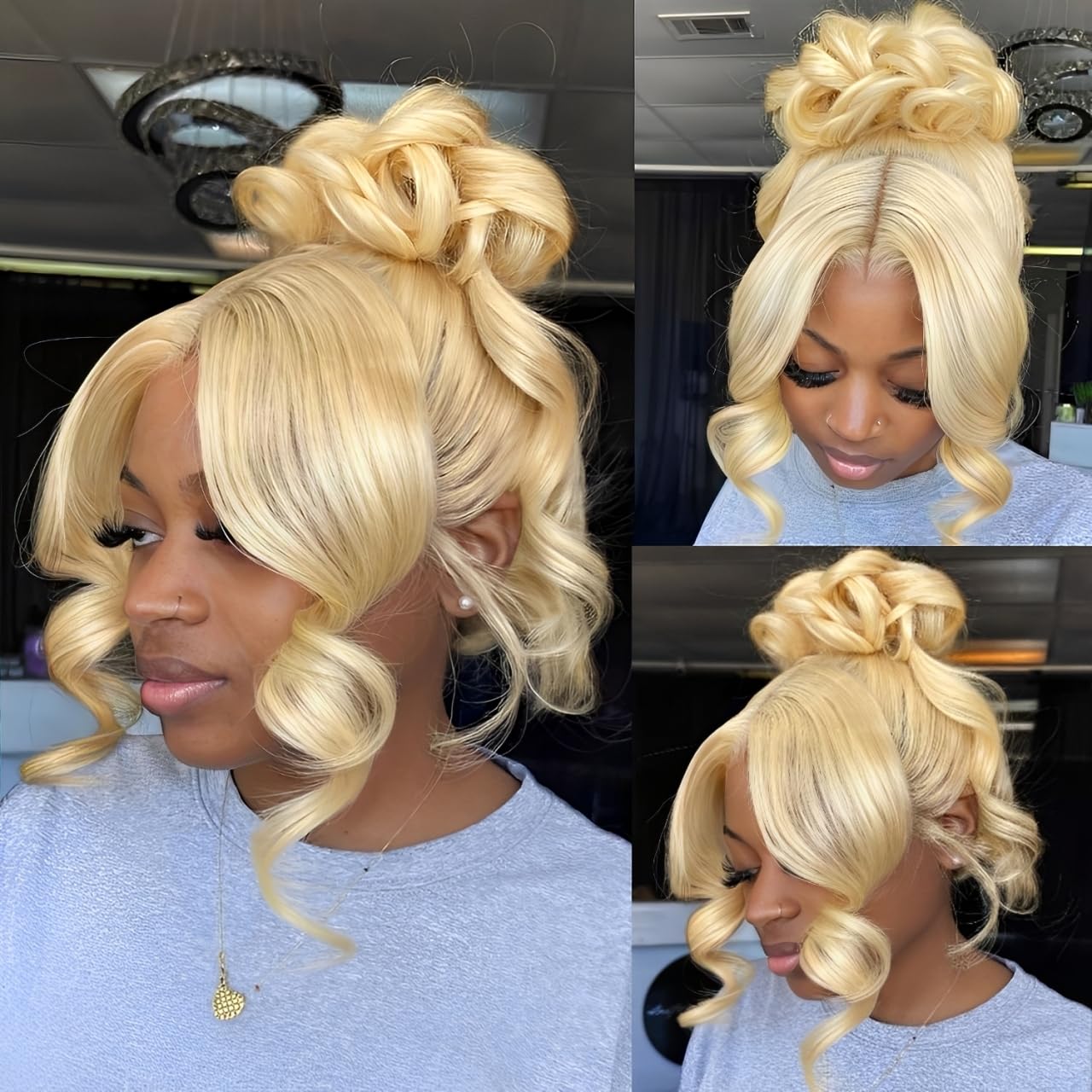 KGIFH Drawstring Body Wave Lace Front Wigs, Human Hair Pre Plucked, 360 HD Full Invisible Strap, Glueless Frontal Lace Wig 180 Density For Women, 28 Inches - View #8