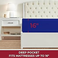 Vista 121 de Mellanni California King Fitted Sheet - Iconic Collection Bedding Sheets with up to 16 inch Deep Pocket - Soft & Cooling - Fade & Stain Resistant