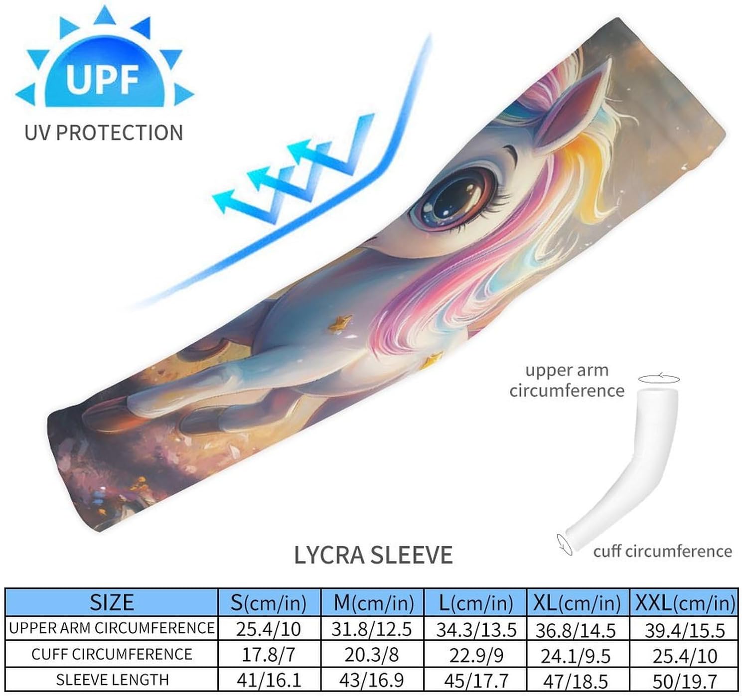 Uni-corn Arm Sleeves Sun Protection Sleeves Sports Cooling Arm Compression Sleeve for Men Women