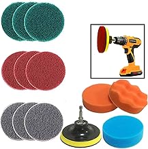 JOQINEER 13 Pieces Drill Power Scrubber Brush Scouring Pads & Sponge Cleaning Kit-All Living Room Tile Drill for Swimming Pool, Sink, Bathtub, Polishing, Car(13Pcs)