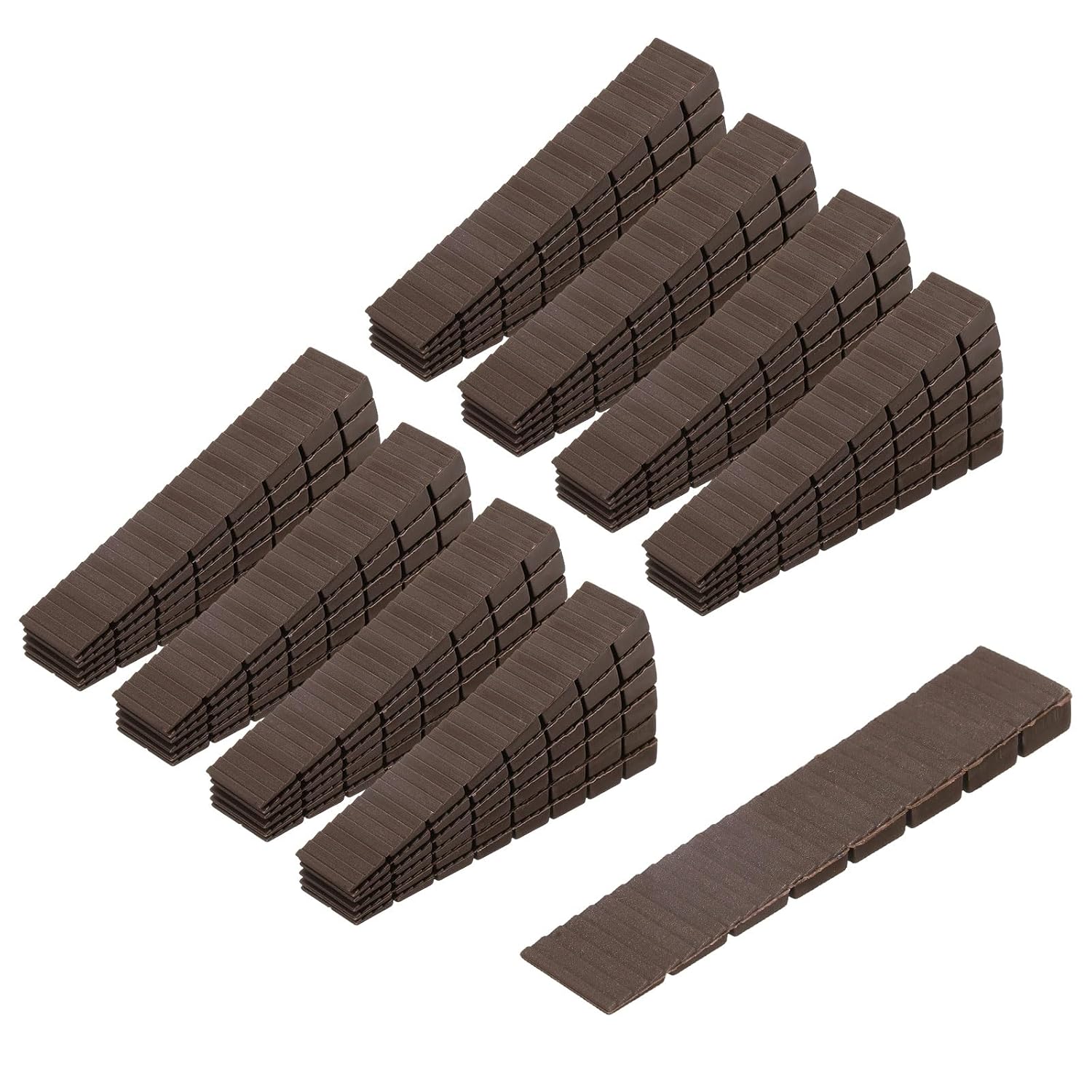 uxcell 48 Pack Plastic Furniture Shims, Wedges Shims for Leveling Cut-to-fit Furniture Levelers for Uneven Floors Toilet Table Cabinet (Brown)