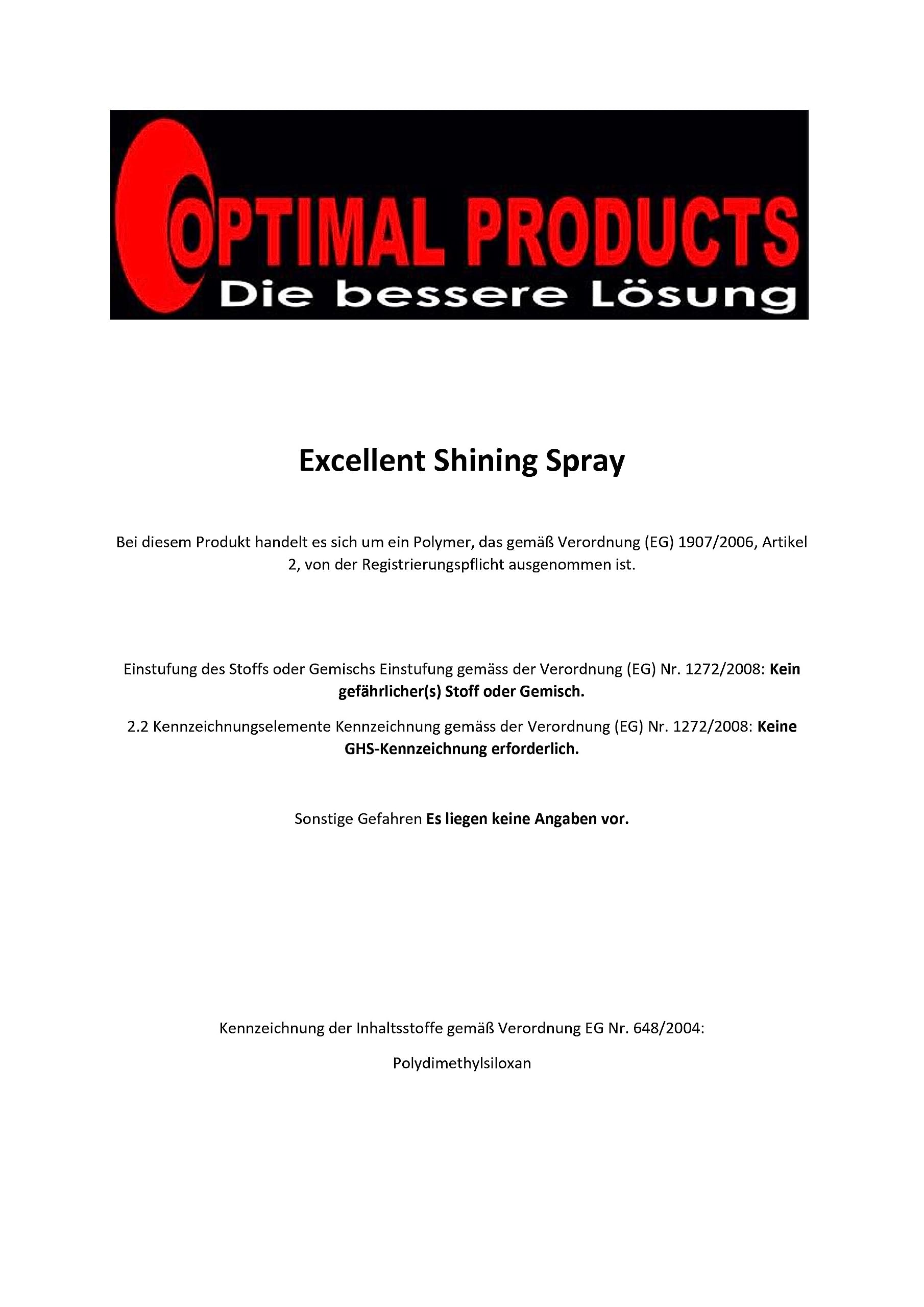 Excellent Shining Spray 250 ml + nettoyant latex | Aide à l'enfilage | Soin du latex | Lessive | Soin du latex à pulvériser 2 x 250 ml