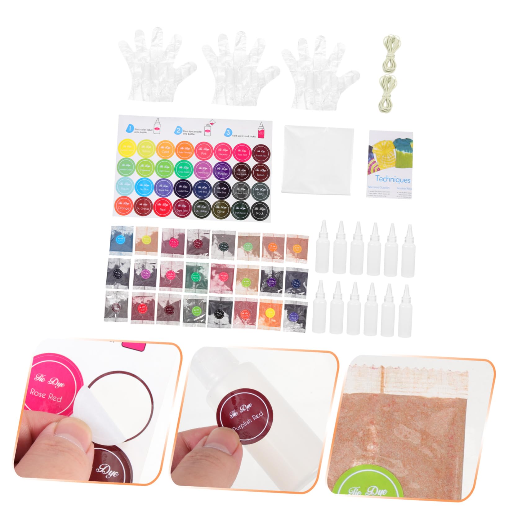 SEWACC 1juego De Para Teñido Tie Dye y Manualidades Adultos Kit De Teñido Para Ropa y Accesorios